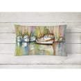 thumbnail image 2 of Carolines Treasures JMK1074PW1216 Shrimp Fleet Canvas Fabric Decorative Pillow  12H x16W multicolor, 2 of 3
