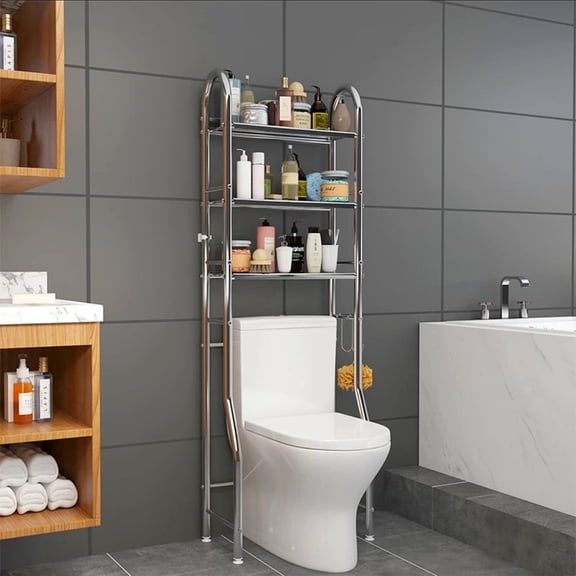 Over the Toilet Storage, 3-Tier Bathroom Oragnizer with Hooks