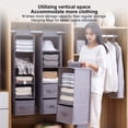 thumbnail image 6 of Tnobhg Wardrobe Storage Hanging Bag Multi Layers Anti-slip Great Load Bearing with Drawers Foldable Clothes Socks Underwear Storage Classification Storage Closet Organizer, 6 of 7