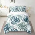 thumbnail image 2 of Manfei Palm Monstera Bedding King Size,Tropical Plant Leaves Comforter Sets with Sheets,Hawaii Summer Holiday Bedding Sets King Size,Ultra Soft Bedroom Decoration Reversible,7pcs, 2 of 7
