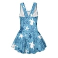 thumbnail image 5 of Uourmeti Girls' Sea Turtle & Starfish Print Skirted One Piece Swim Dress - Quick Dry, Stretchy Beach Bathing Suit for Pool & Vacation, 5 of 8