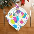 thumbnail image 3 of Iauyy Satin Napkins Set of 6- Bright Colorful Birthday Party DIY Printing Decoration Cloth Napkin- Easy Care for Home/Party, 3 of 8