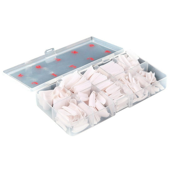 False Nail Tips Set, Nail Extension Supplies, Clear Natural White ABS False Nail Tips for Wedding Party Dating, 500 Pieces with Sizes 0-9 for Salon Nail Art and Home Use