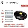 thumbnail image 5 of HANNLOMAX HX-330CD Reproductor de CD, Radio FM, Bluetooth, Reloj despertador, Pantalla LED roja, Puerto USB para carga y reproducción de MP3, Entrada auxiliar, Control remoto incluido, Funcionamiento, 5 of 5
