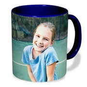 Customizable Blue Photo Mug with Designs, 11oz