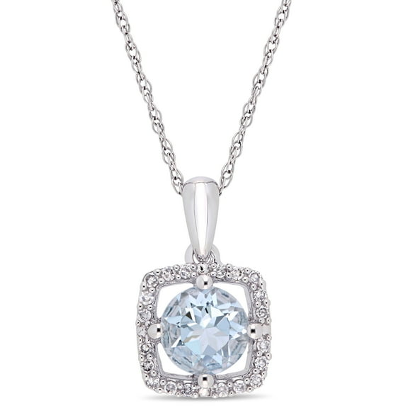 Everly Women's Aquamarine 10k White Gold Pendant