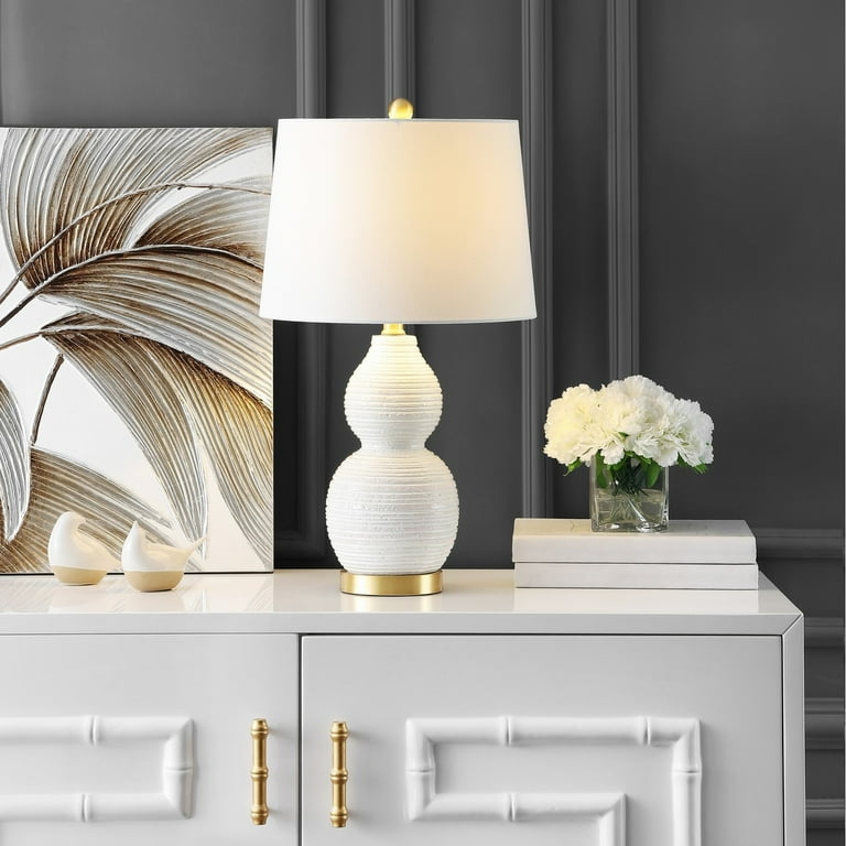 SAFAVIEH Darsa 25.5 in. H Gourd Table Lamp, White - Walmart.com