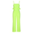 thumbnail image 4 of REORIAFEE 2023 Women 2 Piece Outfits Boho Casual Vintage Loose Fit Summer Vacation Sets Summer Outfit Fashion Women Summer Square Neck Casual Sleeveless Top + Pant Set Green L, 4 of 6