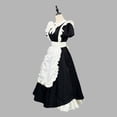 thumbnail image 5 of RoamHome Women's Maid Costume Flutter Sleeve Ruffled Apron Lace Up Lolita Dress Vintage Elegant Halloween Party Role Play Dress, 5 of 5