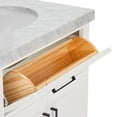 thumbnail image 4 of Ariel Hepburn 67 Inch Double Oval Sink Vanity With Carrara White Marble Countertop With 1.5 Edge In White, 4 of 10
