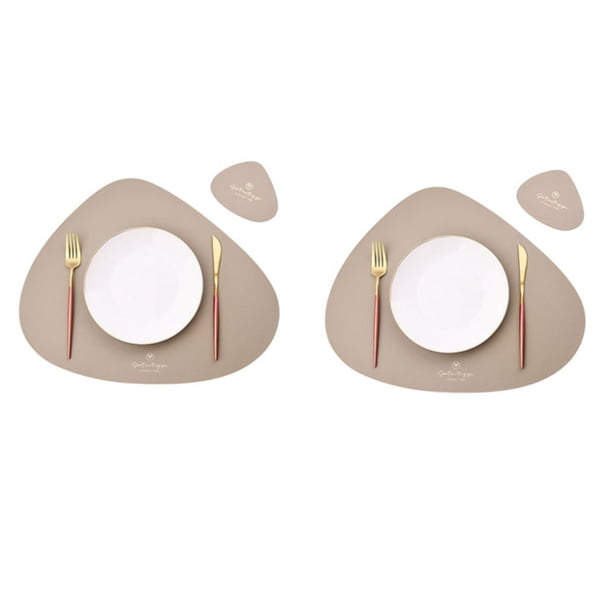 Juego de 4 manteles individuales, manteles individuales, resistentes al calor, antideslizantes, lavables, aislantes del calor, manteles individuales de cocina, manteles individuales de estilo nórdico (mantel * 2 + posavasos * 2) D ER