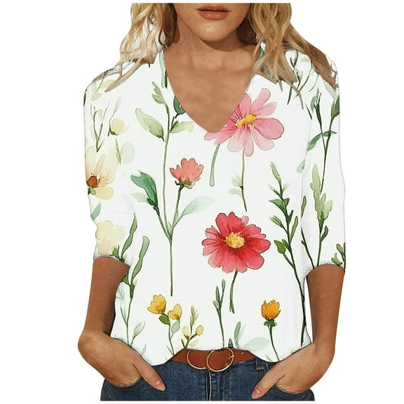 Womens Fall Tops Women's Tops Womens 3/4 Sleeve Tops and Blouses for Fall Women's Blouses My Items Ordered Trending Gifts