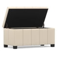 thumbnail image 4 of Simpli Home Dover Faux Leather Storage Bench in Cream, 4 of 12