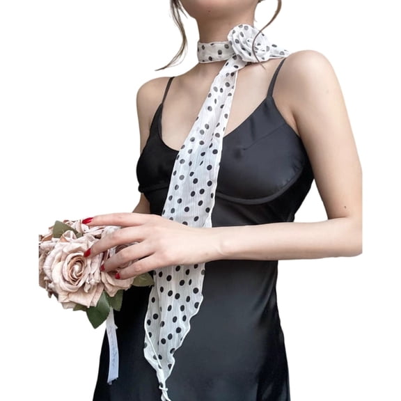 Dotted Silk Scarf Belt Elegant Waist Belt for Women Various Occasion Outfit