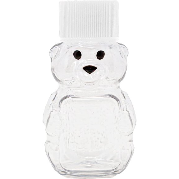 24 Pack 2 oz. Honey Bear Plastic Bottle White Cap Small Party Wedding Favors