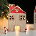 thumbnail image 1 of mfyjkho Adorno de madera de casa navideña de Papá Noel, decoración minimalista de escritorio para fiestas, 8,66 x 3,38 x 0,86 pulgadas, 1 pieza, 1 of 6