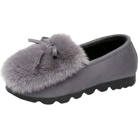 Casual Shoes for Women  Womens Single Shoes Fashion Sweet Cute Bow Knot Decoration Comfort Flat Warm Snow Boots