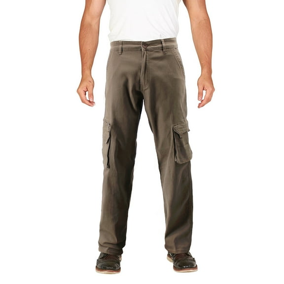 Men's Cotton Blend Stretch Work Trousers Multi Pocket Cargo Pants (Vintage, 40 x 32)