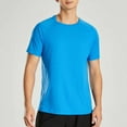 thumbnail image 3 of Men's Sports T-shirts Crewneck Short Sleeve Undershirt Casual Elastic Fitness Running Gym Workout Cool Exercise Athletic Tee, 3 of 7