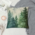 thumbnail image 2 of Heduofu  Throw Pillow Covers Watercolor Mountain Pillow Cases Nature Forest Green Pillow Cushion Cover with Hidden Zipper for Home Decor Square Cotton Pillow Case White, 2 of 5