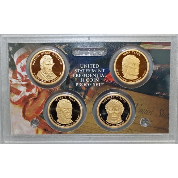 2009 Presidential Dollar Proof Set - 4-Coin Clear Case Set (No Box or COA)