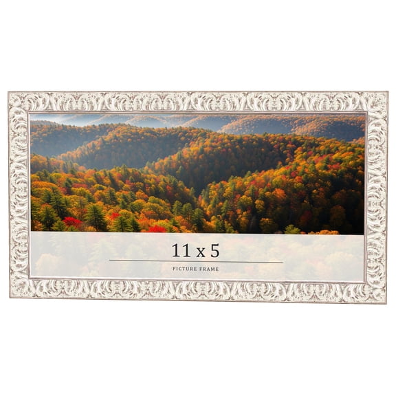 11x5 Frame White Real Wood Picture Frame Width 1.5 inches | Interior Frame Depth 0.5 inches |