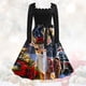 thumbnail image 1 of Vestido de Navidad Vintage de manga larga para mujer, cuello en V, estampado Floral, elegante, fiesta de Navidad, graduación, ropa de invierno, vestido Rockabilly, 1 of 5