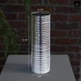 thumbnail image 3 of Caldrin Chrome Ribbed Ceramic Vase, 3 of 3