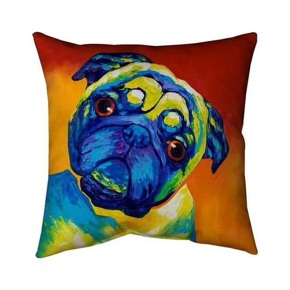 18 x 18 in. Curious Pug-Double Sided Print Indoor Pillow