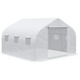 thumbnail image 2 of Outsunny 11.5' x 10' x 6.5' Outdoor Tunnel Greenhouse, Mesh Windows, White, 2 of 9