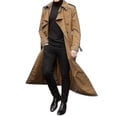 thumbnail image 1 of Men Trench Coat Double-breasted Lapel Windbreaker Male Long Jacket Outerwear_b, 1 of 1