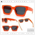 thumbnail image 2 of Womens Mod Pop Color Beveled Thick Horn Rim Plastic Fashion Sunglasses Orange - Black, 2 of 8
