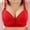 Red, variant on loopsun Womens Plus Size Bra,Woman's Solid Color Comfortable Hollow Out Perspective Bra Underwear No Rims