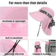 thumbnail image 2 of Sun Hat for Women Neck Flap Wide Brim UV Protection UPF 50+ Foldable Fishing Cap with 2 Replaceable Ribbon by Solaris, 2 of 6
