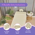 thumbnail image 3 of 12 Pcs 4 Sets Premium Microfiber Massage Table Sheet Set, Include Massage Table Cover, Massage Fitted Sheet, Massage Rest for Beauty Salon Spa Hair Salon (Natural), 3 of 7