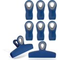 thumbnail image 1 of HAHDAXIA Cook with Color Set of Eight Bag Clips, 2 Large Heavy Duty Chip Clip and 6 Refrigerator Magnet Clips for Food Storage with Air Tight Seal Grip for Snack Bags and Food Bags (Blue), 1 of 7