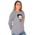 thumbnail image 3 of Betty Boop Zombie Cartoon Skeleton Women's Long Sleeve T Shirt Brisco Brands S, 3 of 6