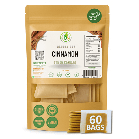 Canela Té (Cinnamon Tea) – 60 Tea Bags – 100% Natural, Vegan, Herbal – Gluten-Free, Non-GMO – by Bexpertsusa