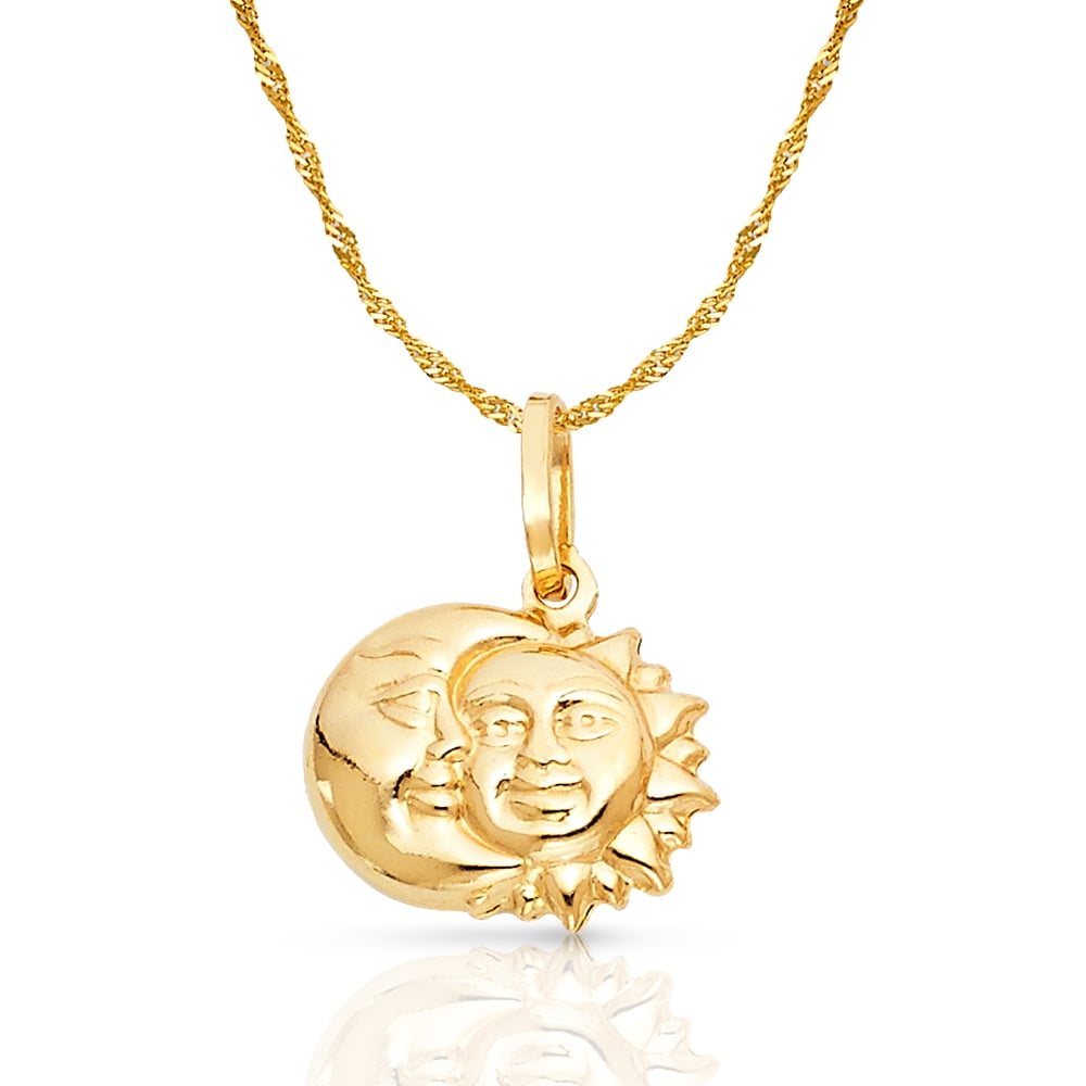 Ioka-14K Yellow Gold Half Moon \u0026 Full 