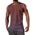 thumbnail image 2 of Mens Workout Tank Tops Casual Gradient Striped Sleeveless Muscle Shirts Cotton Gym Stretch Tee Shirt Wine, 2 of 5