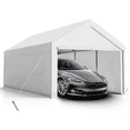thumbnail image 2 of Gaildon W10xL20Ft Heavy Duty Steel Carport Portable Garage with Removable Sidewalls, Waterproof&Anti-Sunburn&Adjustable Height,White, 2 of 8