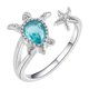 thumbnail image 1 of Anillo abierto ovalado con tortuga, ligero y elegante, versátil y con estilo, 1 of 8