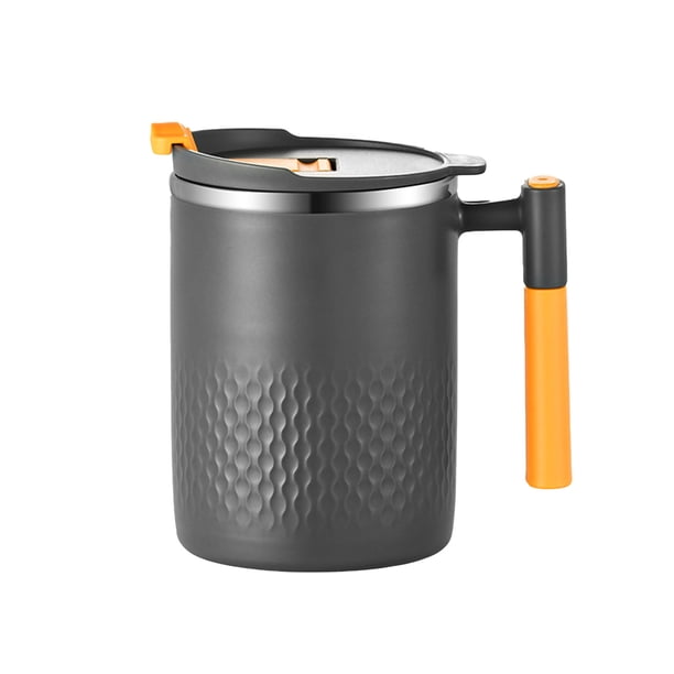 Taza de Café de Viaje Taza de Acero Inoxidable con Tapa Y Mango -450Ml Taza Aislada de Doble Capa Reutilizable, Adecuada para Casa, Oficina Y Tazas de Café de Viaje, Tazas de Desayuno Taza de Café Ais
