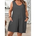 thumbnail image 4 of SHEWIN Plus Size Romper for Women Sleeveless Casual Summer Tank Jumpsuit with Pockets, Sizes 1X-5X, 4 of 10