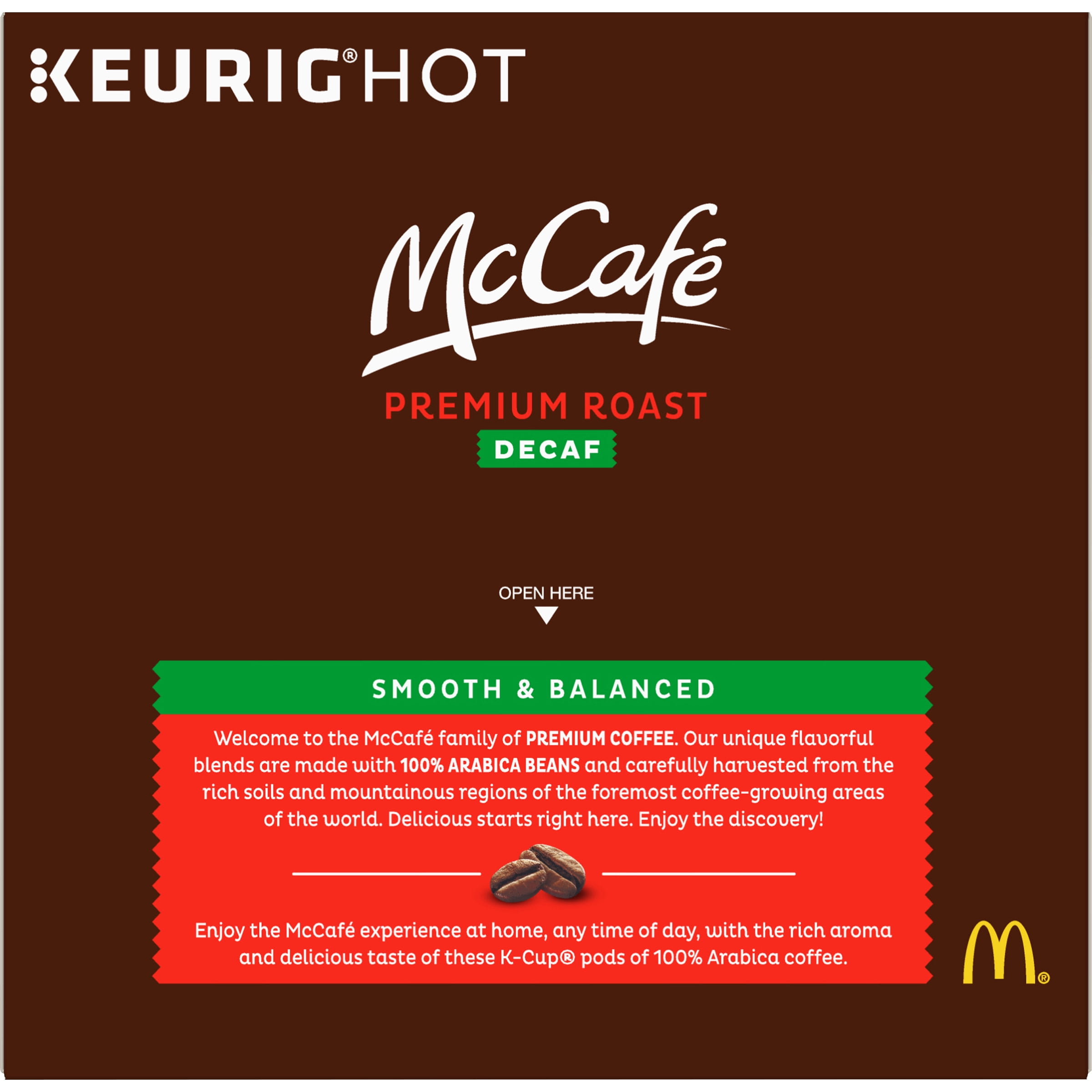 McCafe Premium Roast Decaf Coffee K-Cup Pods, Decaffeinated, 18 ct - 6.2 oz Box