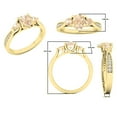 thumbnail image 4 of Dazzlingrock Collection 7X5MM Pear Morganite & Round White Diamond 3 Stone Teardrop Engagement Ring for Women (0.10 ctw, Color I-J, Clarity I1-I2) in 14K Yellow Gold, Size 9, 4 of 6