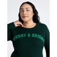 thumbnail image 4 of Time and Tru Women's and Women's Plus Holiday Talking Sweater with Long Sleeves, Midweight, Sizes XS-4X, 4 of 6