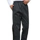 thumbnail image 1 of Chef pantalones hombres con bolsillos elásticos de la cintura holgada cocinar pantalón camarero uniforme amigable para la piel ropa para restaurante Hotel cafetería cocina 4xl negro blanco rayas Scienceny HA012102-17, 1 of 7
