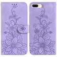 thumbnail image 2 of Compatible with iPhone 8 Plus Embossed Lily Wallet Case with Card Holder PU Leather Flip Cover, 2 of 5