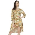 thumbnail image 1 of Inkmeso Printed Round Neck Cotton Dresses For Womens Asymmetrical Hem Short MiniDress, 1 of 7